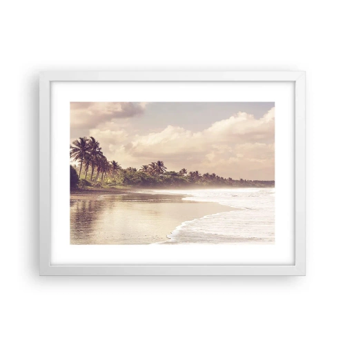 Plakat w białej ramie - Pieszczota fal - 40x30 cm