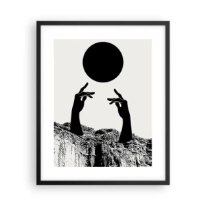 Plakat w czarnej ramie - Kompozycja surrealistyczna: słońce i reszta - 40x50 cm