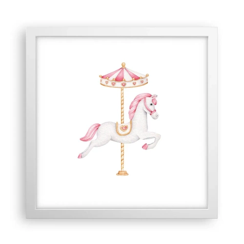 Plakat w białej ramie - Ruszył z kopyta - 30x30 cm