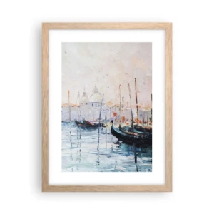 Plakat w ramie jasny dąb - Za wodą, za mgłą - 30x40 cm