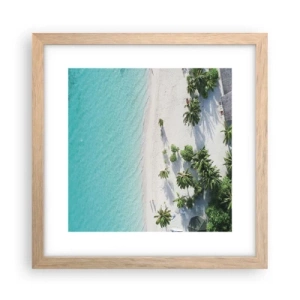 Plakat w ramie jasny dąb - Wakacje w raju - 30x30 cm