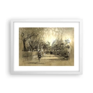 Plakat w białej ramie - Piórkiem zatrzymana chwila - 40x30 cm