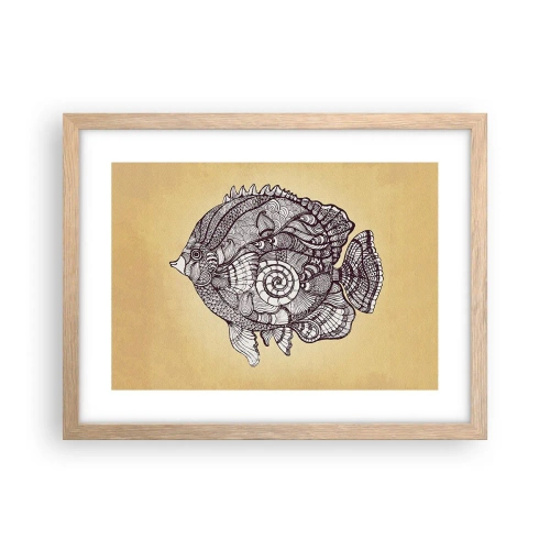 Plakat w ramie jasny dąb - Z oceanu ornamentów - 40x30 cm