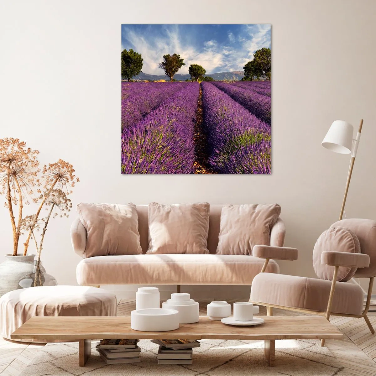 Obraz na płótnie - Lawendowe łany - 60x60 cm