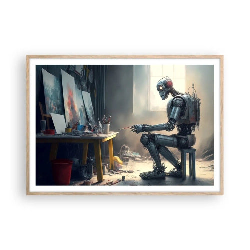 Plakat w ramie jasny dąb - Akt kreacji - 100x70 cm