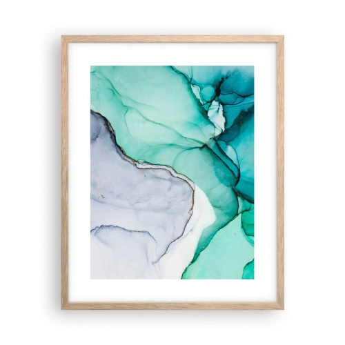 Plakat w ramie jasny dąb - Studium w turkusie - 40x50 cm