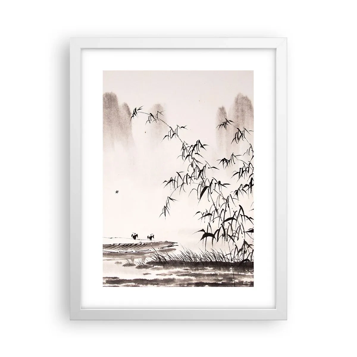 Plakat w białej ramie - Cisza ryżowych pól - 30x40 cm