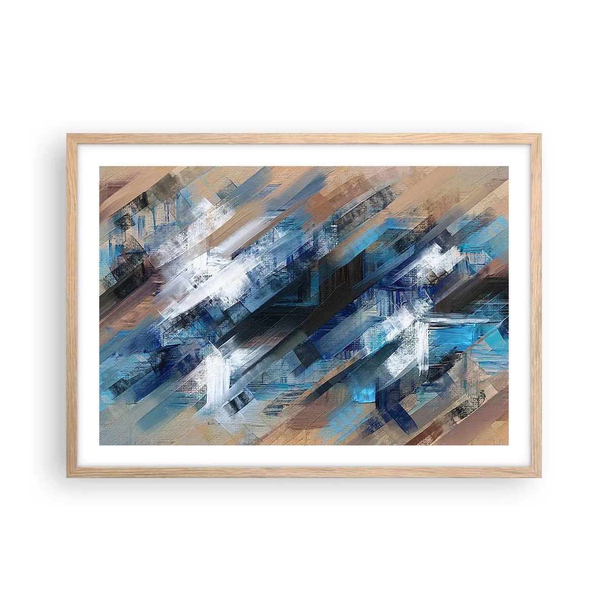 Plakat w ramie jasny dąb - Po błękitnym skosie - 70x50 cm