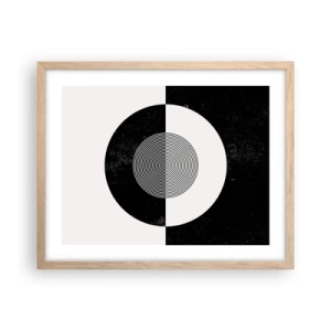 Plakat w ramie jasny dąb - Harmonia w czerni i bieli - 50x40 cm