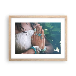 Plakat w ramie jasny dąb - Witaj w centrum bytu - 40x30 cm