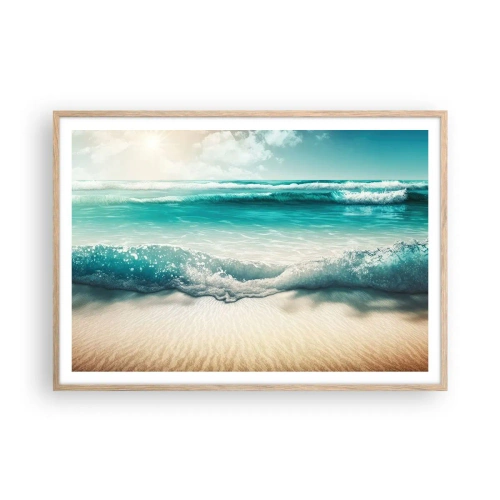 Plakat w ramie jasny dąb - Spokój oceanu - 100x70 cm