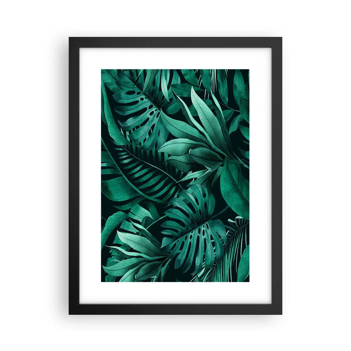 Plakat w czarnej ramie - Głębia tropikalnej zieleni - 30x40 cm
