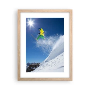 Plakat w ramie jasny dąb - Tańczący z górami - 30x40 cm