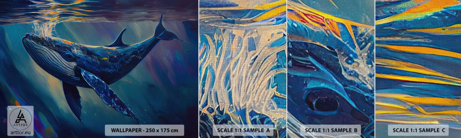 Fototapeta Próbka Premium Canvas - Witaj w moim świecie - Wieloryb, Ocean, Podwodny - 100x30 cm