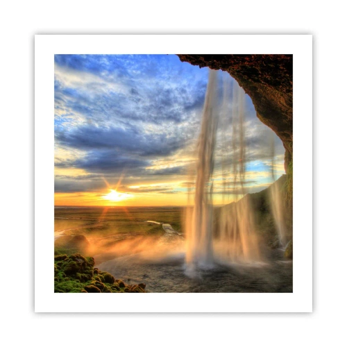 Plakat - Świat za zasłoną kropel - 50x50 cm