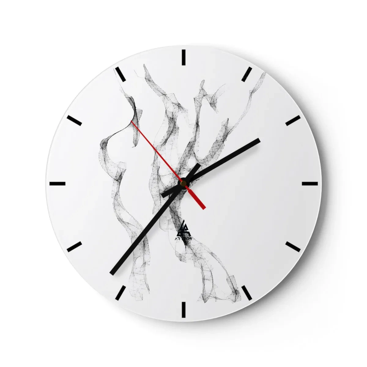 Zegar ścienny - Abstrakcyjne czarne linie w minimalistycznej kompozycji - 30x30cm - Piękna i silna - Nowoczesna dekoracja ścienna do salonu, kuchni i sypialni ARTTOR