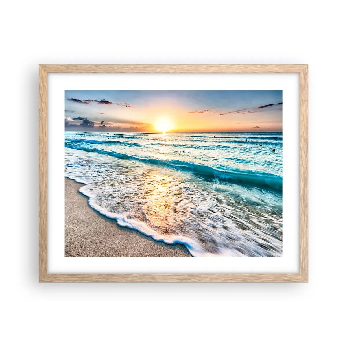 Plakat w ramie jasny dąb - Widok wart zachodu - 50x40 cm