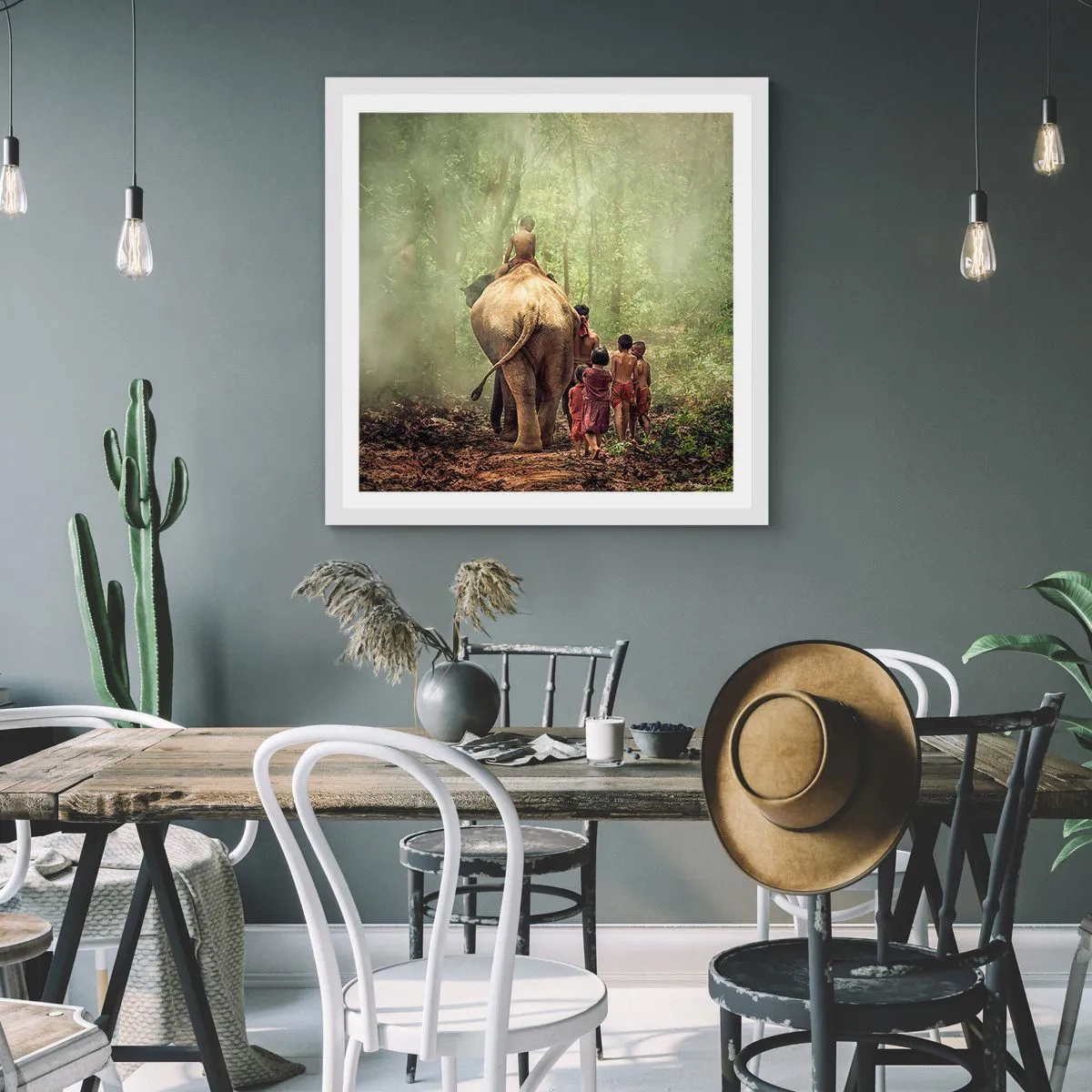 Plakat w białej ramie - Nowa Księga Dżungli - 30x30 cm