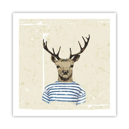 Plakat - Bo lubię koszulki w paski! - 60x60 cm