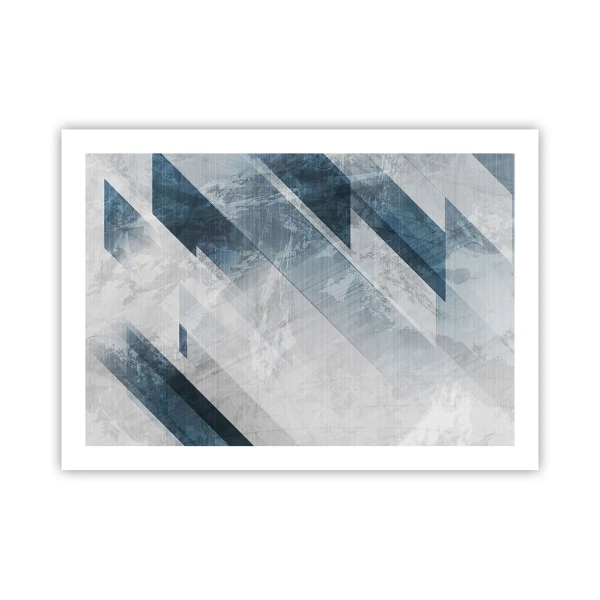 Plakat - Kompozycja przestrzenna – ruch szarości - 70x50 cm