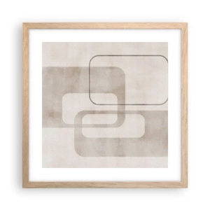 Plakat w ramie jasny dąb - Geometryczna fuga - 40x40 cm