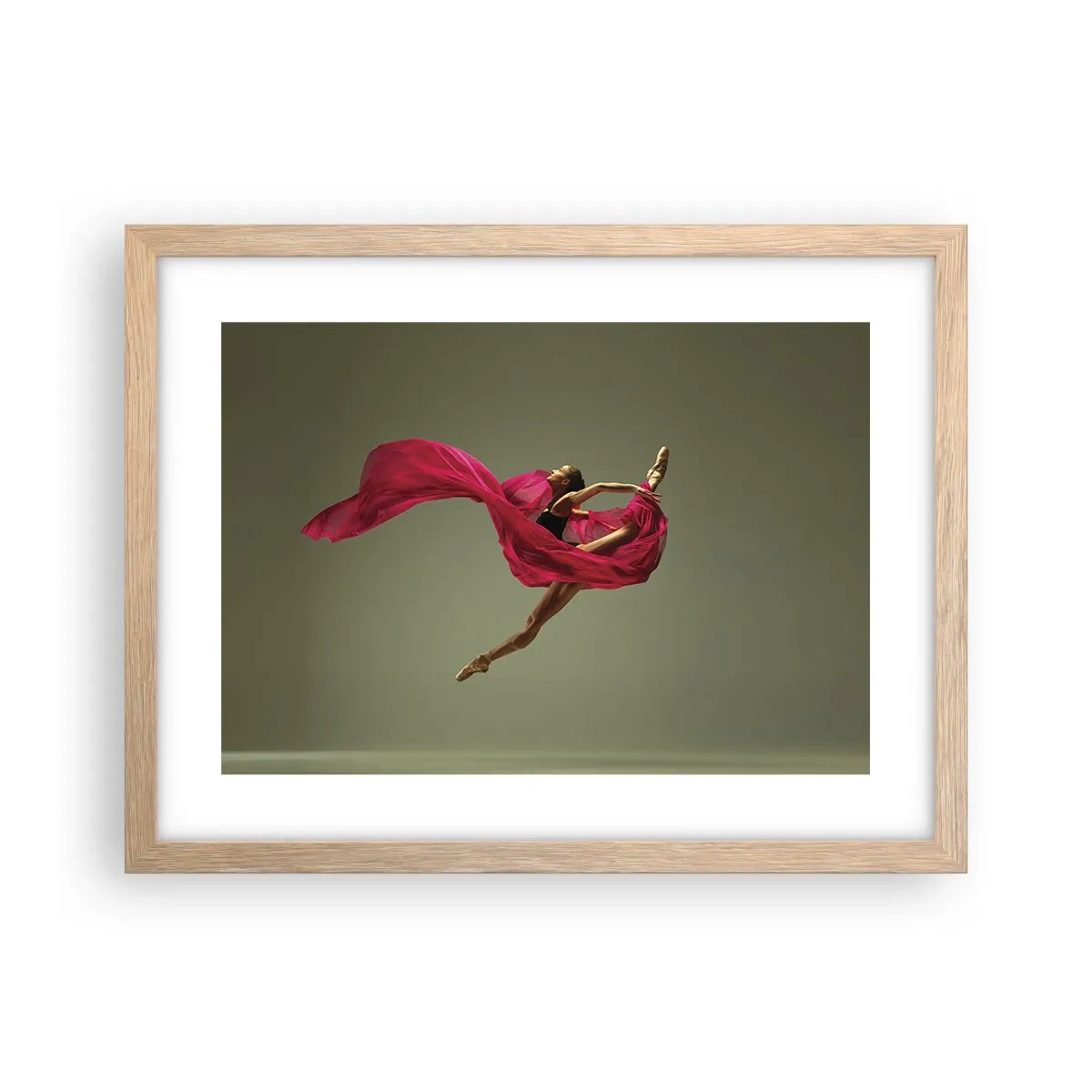 Plakat w ramie jasny dąb - Tańczący płomień - 40x30 cm