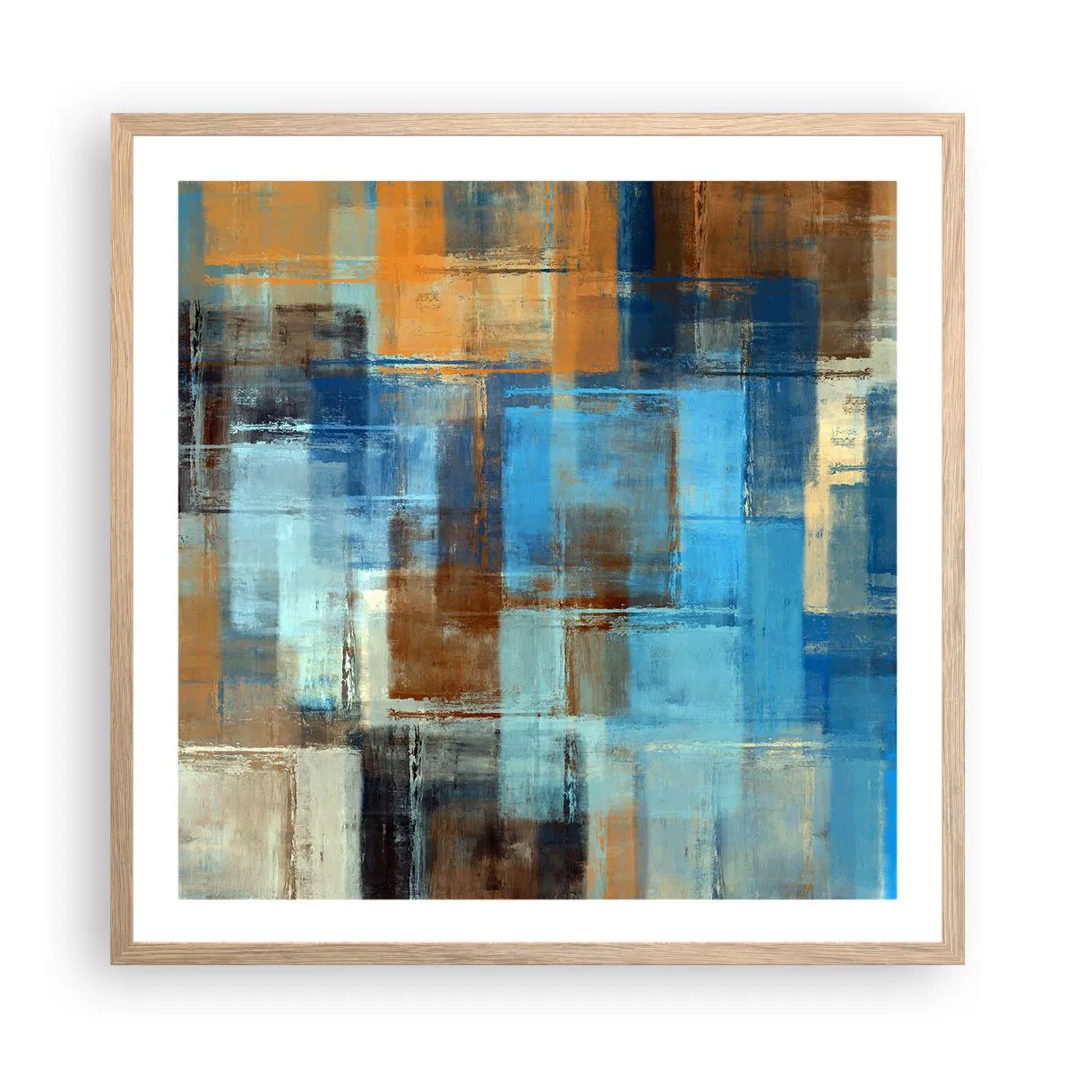 Plakat w ramie jasny dąb - Przez błękitną zasłonę - 60x60 cm