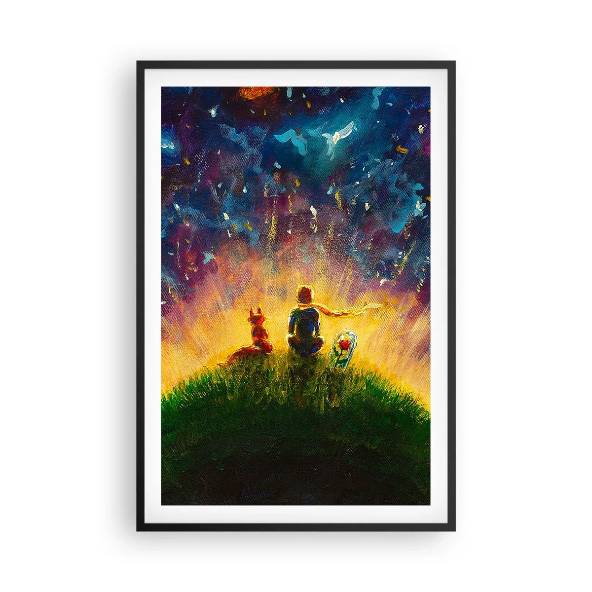 Plakat w czarnej ramie - Miłość i przyjaźń - cały świat - 61x91 cm