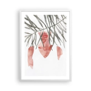 Plakat w białej ramie - Dama tropików - 50x70 cm