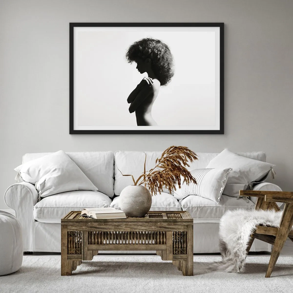 Plakat w czarnej ramie - Jak kwiat na smukłej łodydze - 50x40 cm