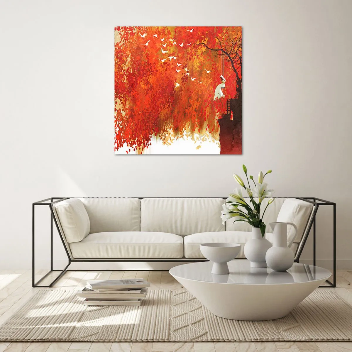 Obraz na szkle - Poleci z nimi? - 30x30 cm