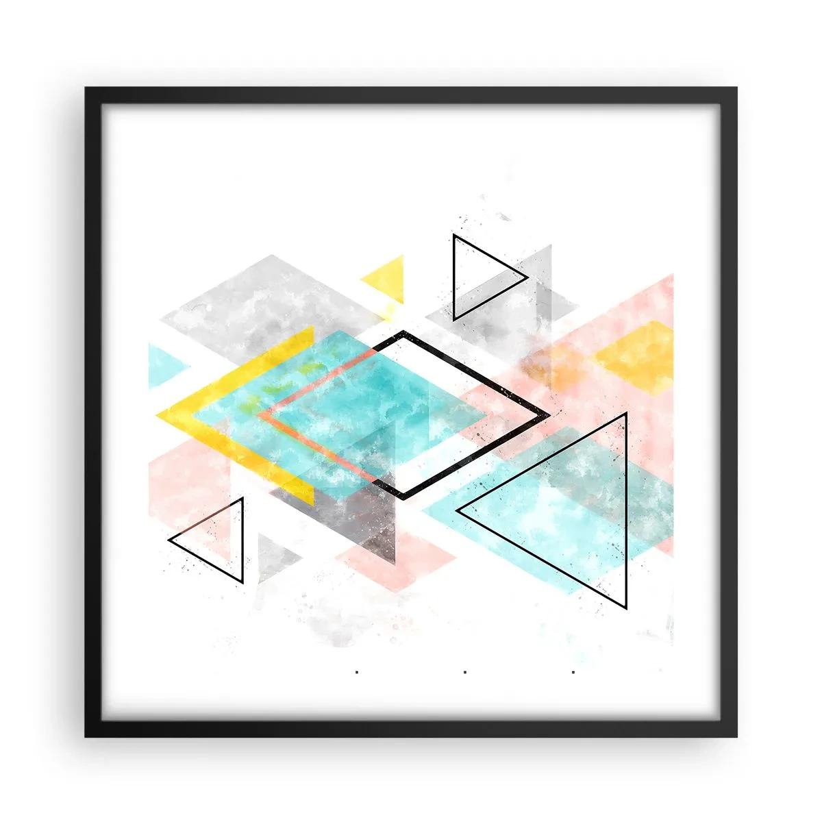 Plakat w czarnej ramie - Igraszka geometryczna - 50x50 cm