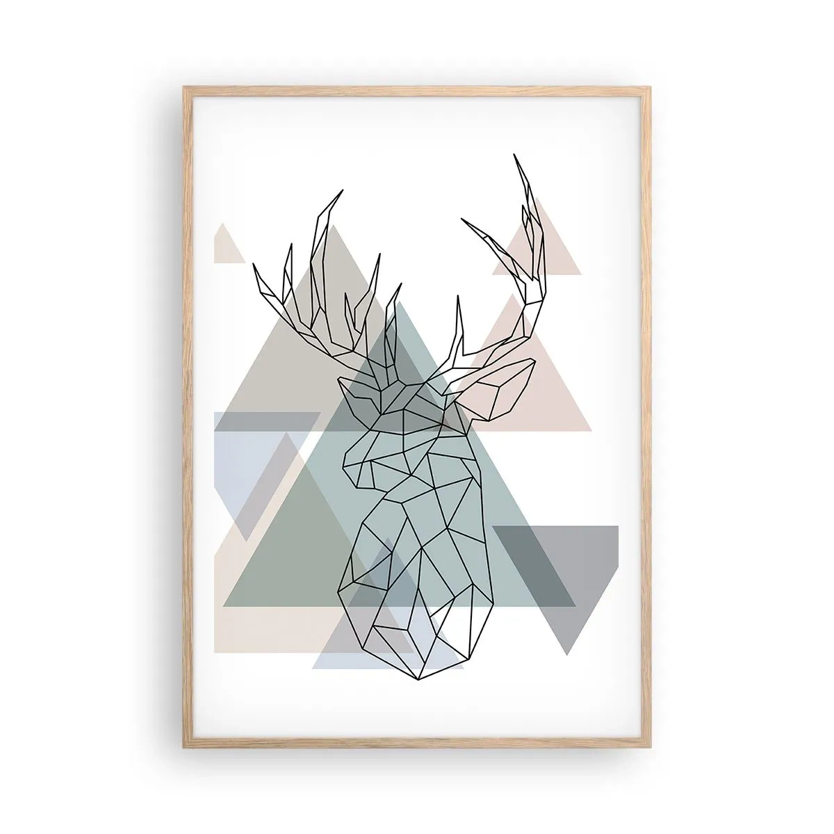 Plakat w ramie jasny dąb - W geometrycznym lesie - 70x100 cm