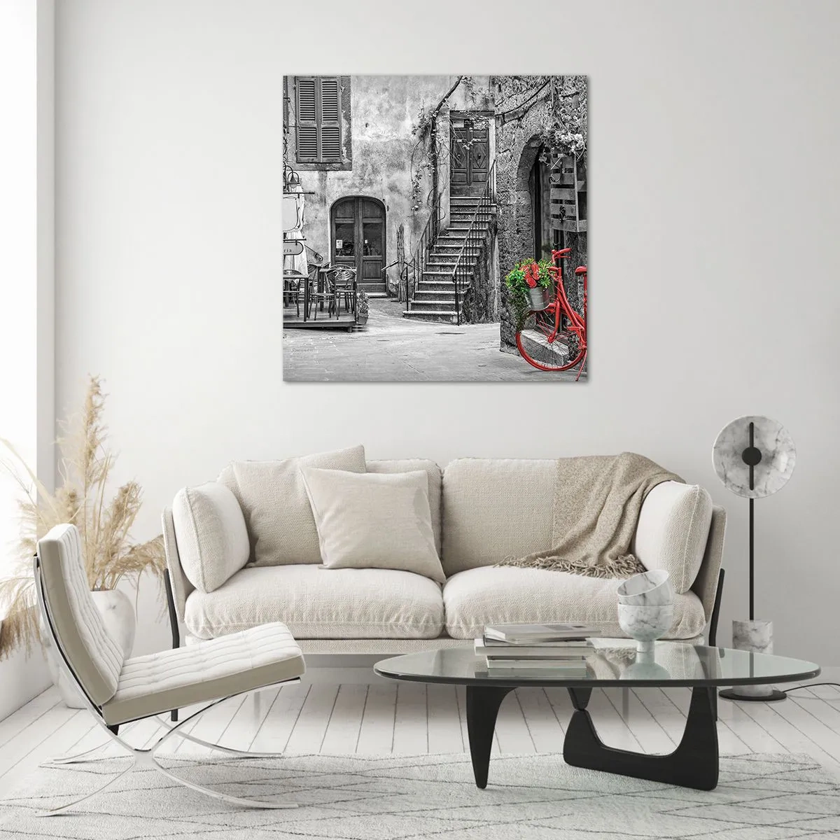 Obraz na szkle - Toskański zaułek - 70x70 cm