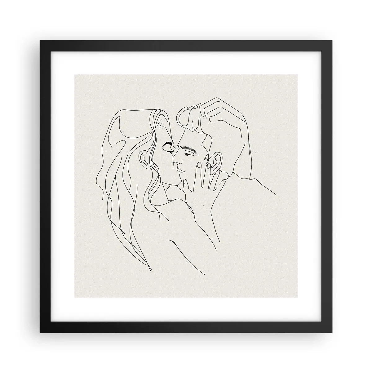 Plakat w czarnej ramie - Splątani uczuciem - 40x40 cm