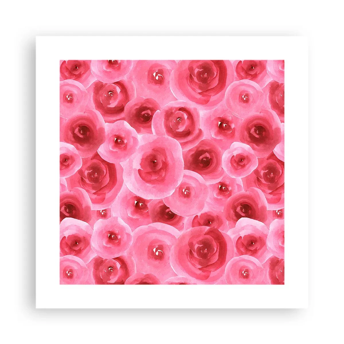 Plakat - Róże na dole i na górze - 40x40 cm