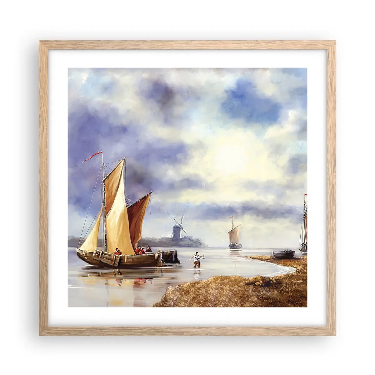 Plakat w ramie jasny dąb - Powrót żeglarzy - 50x50 cm