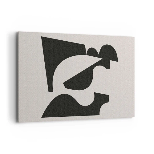 Obraz na płótnie - Abstrakcyjna kompozycja geometryczna w czerni i bieli - 100x70cm - Do samodzielnego składania - Nowoczesna dekoracja ścienna do salonu, kuchni i sypialni ARTTOR