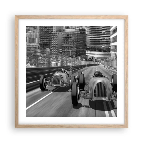 Plakat w ramie jasny dąb - Dawno temu w Monte Carlo - 50x50 cm