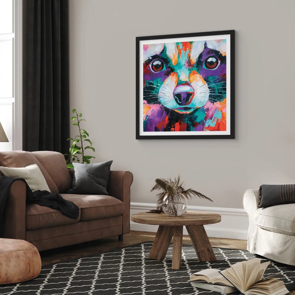 Plakat w czarnej ramie - Tylko dobre emocje - 40x40 cm