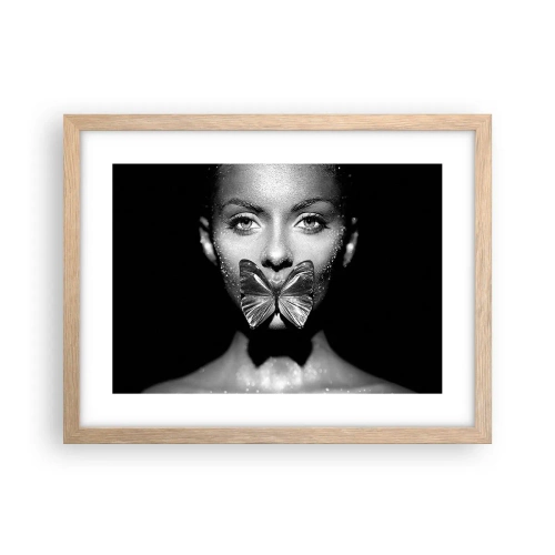 Plakat w ramie jasny dąb - Motyli pocałunek - 40x30 cm