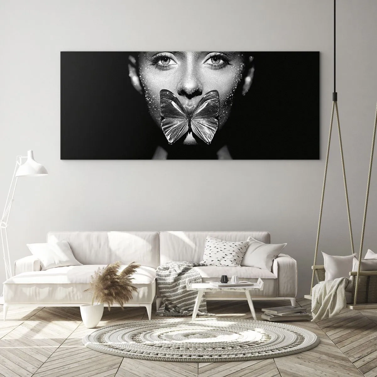 Obraz na szkle - Motyli pocałunek - 100x40 cm
