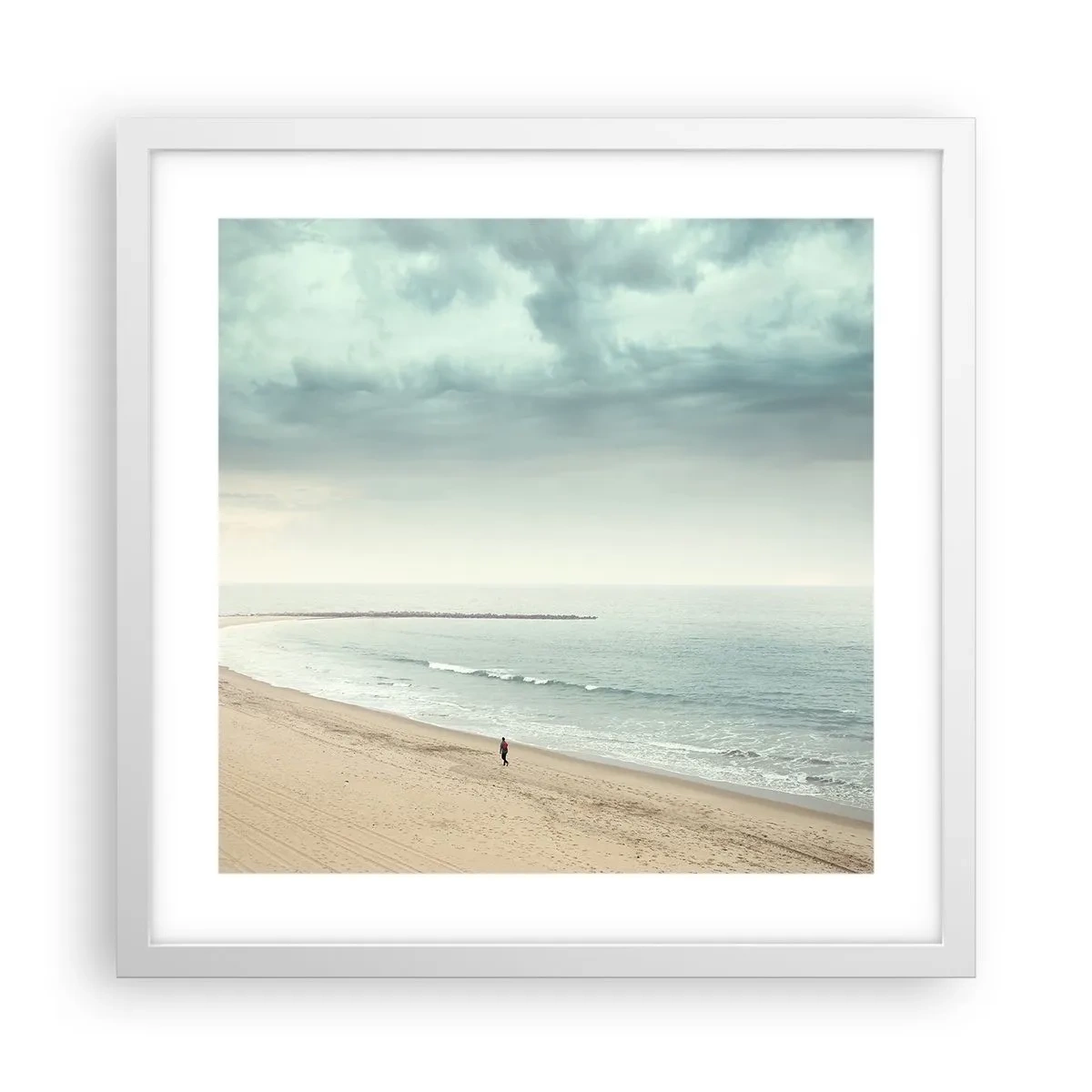 Plakat w białej ramie - w poszukiwaniu spokoju - 40x40 cm