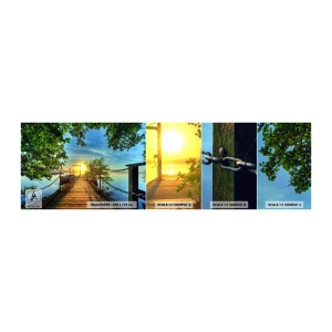 Fototapeta Próbka Samoprzylepna Deluxe Sticker - Zachód nad wodą - Krajobraz, Jezioro, Żaglówka - 100x30 cm