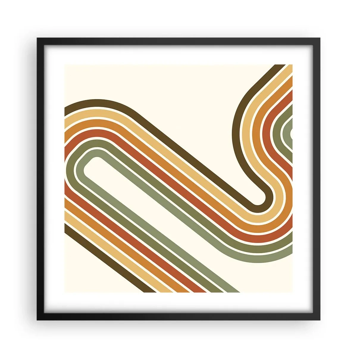 Plakat w czarnej ramie - Zygzakiem do celu - 50x50 cm