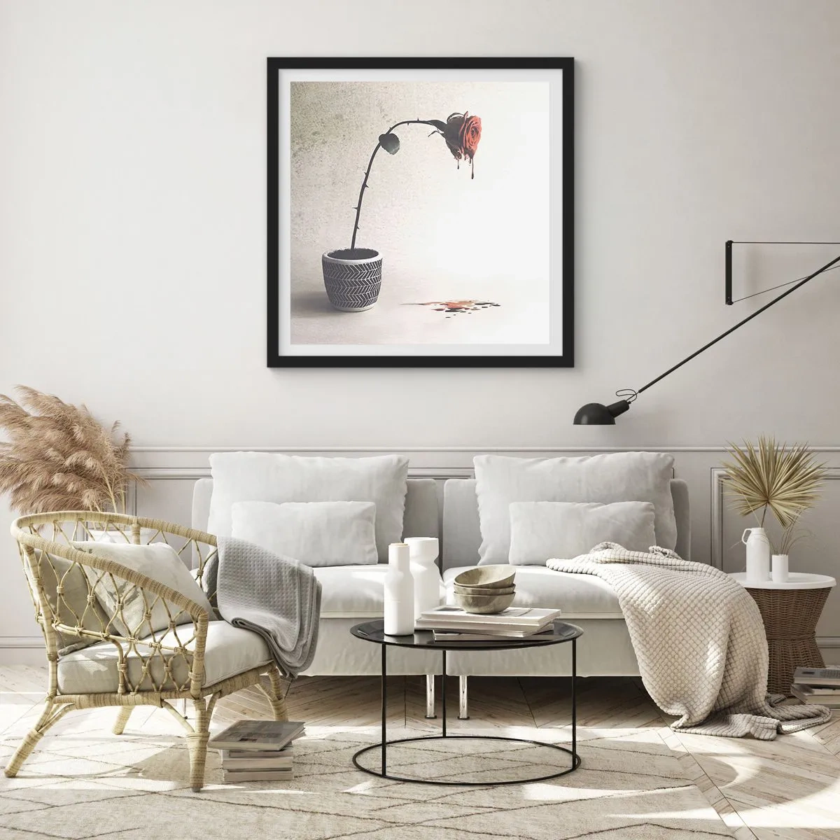 Plakat w czarnej ramie - Rosa dolorosa - 50x50 cm