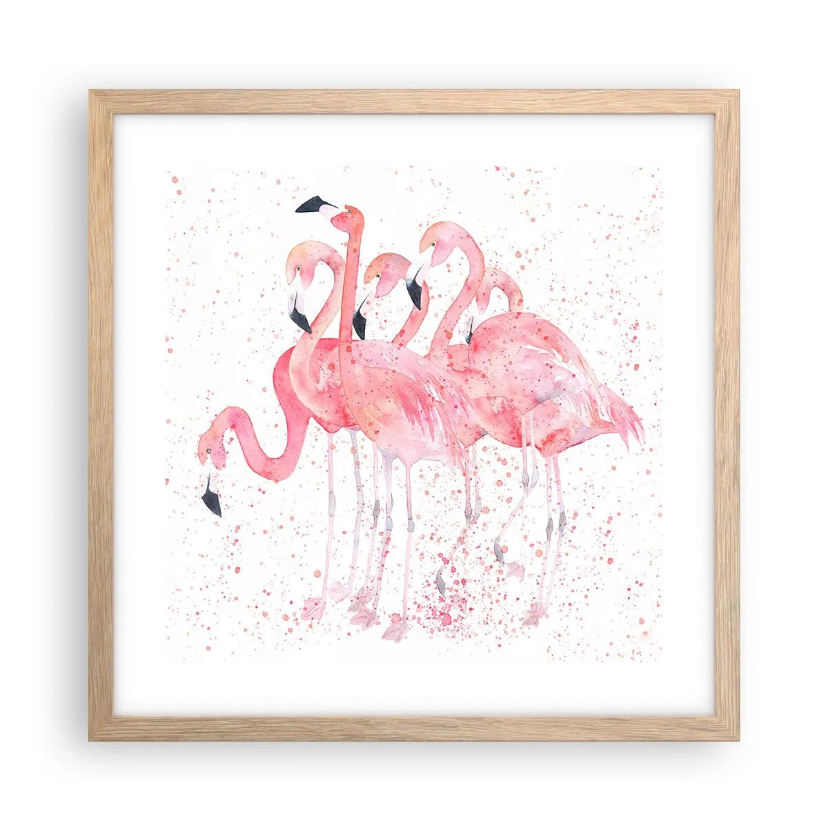 Plakat w ramie jasny dąb - Różowy ansambl - 40x40 cm