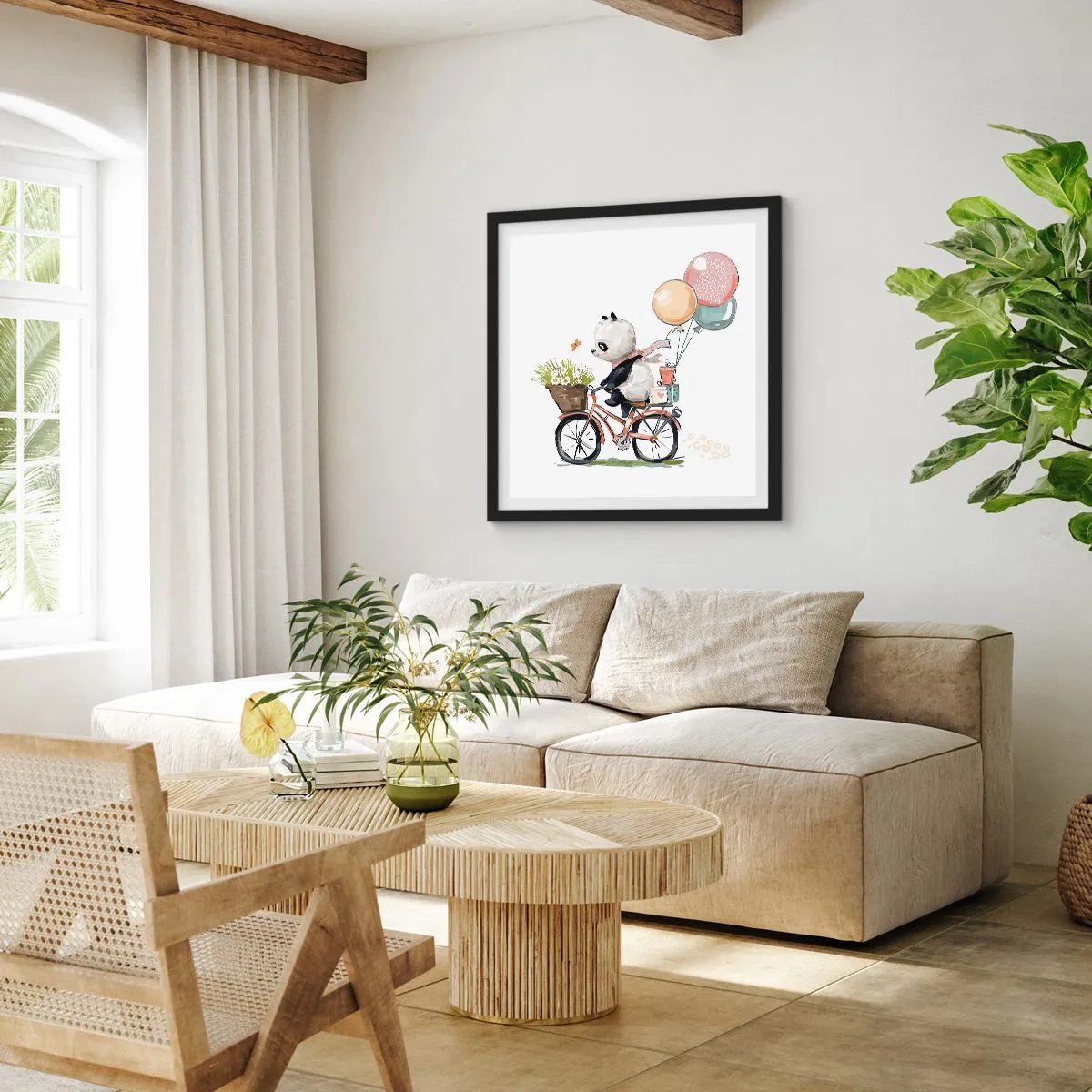 Plakat w czarnej ramie - Szczęśliwy dzień - 50x50 cm