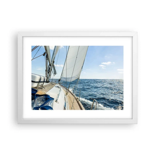 Plakat w białej ramie - Ahoj, przygodo - 40x30 cm