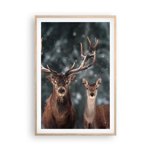 Plakat w ramie jasny dąb - Pan lasu z małżonką - 61x91 cm